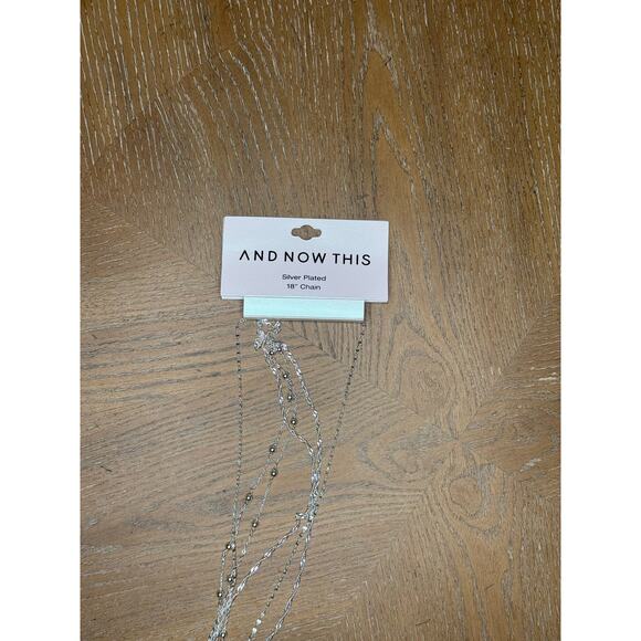 AND NOW THIS Silver Plated Layered Chain Necklace 18” Adjustable New - Picture 5 of 6